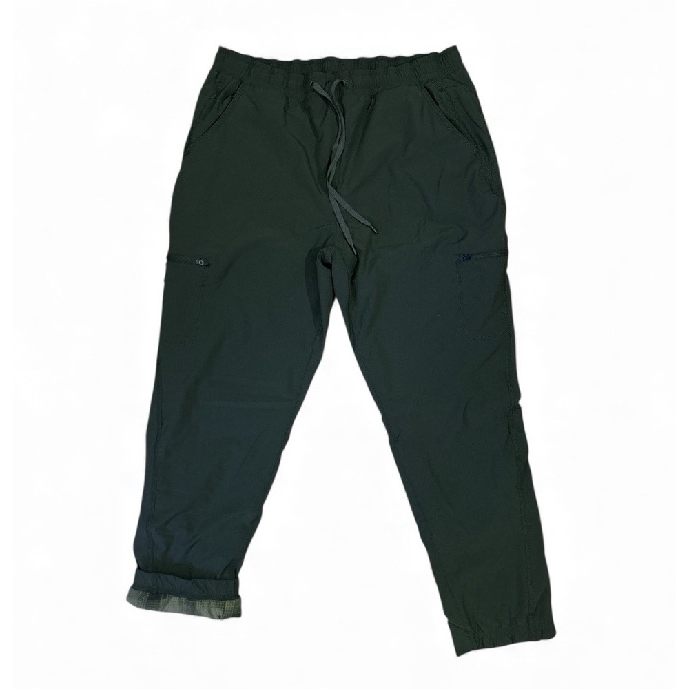 Eddie‎ Bauer Fleece Lined Cargo Jogger Pants Womens Sz 10 Olive Green Stretch